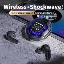 T8 150mAh Wireless Bluetooth Headset Transparent ENC Headphones LED Power Digital Display Stereo Sound Earphones For Sports Working For Smartphone - Multicolor - View 1