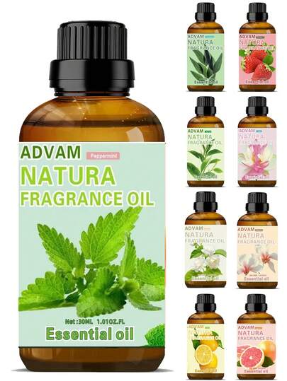 30ml Water-Soluble Aromatherapy Essential Oils, Yoga Oils, Floral Scents - Jasmine, Grapefruit, Lemon, Mint, Magnolia, Musk, Eucalyptus, Tea Tree, Strawberry, Lotus, Suitable For Diffusers, Candle Making, Soap, Car Fragrance, SPA, Aromatherapy, Air Freshener - Home & Living / Home Decor / Home Fragrance, Gift For Girlfriend, Gift For Women