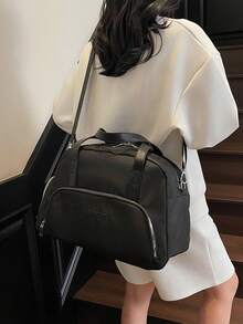 Multi-Functional Cute Handbag Large Capacity Travel Bag For Women Short Trip Luggage Organizer Bag Travel Duffel Bag With Wet&Dry Separation, Shoe Compartment, Light Weight, Unisex Business Travel Gym Bag Graduation Bag For School School Accessories School Stuff - Black - View 5