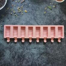 1pc 8-Cavity Candy Cane Shape Ice Cream And Ice Cream Plate Silicone Mold, DIY Chocolate Cake Baking Mold, Silicone Ice Pop Mold - Multicolor - View 10