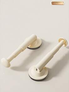 1 peça de suporte organizador de cabides para lavanderia, empilhador organizador de cabides, suporte para cabides que economiza espaço para máquinas Washington, organização e armazenamento de lavanderia, suporte para cabides com ventosa, haste retrátil sem perfuração, ferramenta de organização de cabideiro de parede para varanda doméstica - Multicolorido - Ver 3