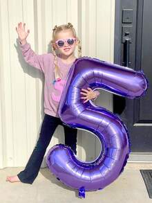 1pc - 32 Inch Purple Numeral Foil Balloons, Large Size Pastel Purple 0-9 Number Balloons For Birthday Decoration, Purple Theme Birthday Party, Mermaid Birthday Party, Butterfly Birthday Party, Scene Decoration, Room Decoration, Birthday Celebration Decoration, Graduation, Mother's Day, Shower, Photography Props, Anniversary, Wedding, First Birthday, Elegant And Fantasy Birthday Balloons, Ceremony
