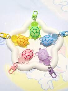 12/6/3/1 pieza Llavero pequeño de tortuga que brilla en la oscuridad, dije de tortuga acrílica para bolso, llavero de resina de animal de dibujos animados para bolso y mosquetón, regalo de novedad para fiestas, accesorios de moda para decoración de mujeres
