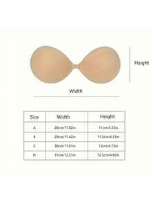 3 CM dicke selbstklebende BH, unsichtbarer BH für rückenfreie, trägerlose Kleider für kleine Brüste, wiederverwendbarer Büsten-Vergrößerungs-BH, 1 Stück beige