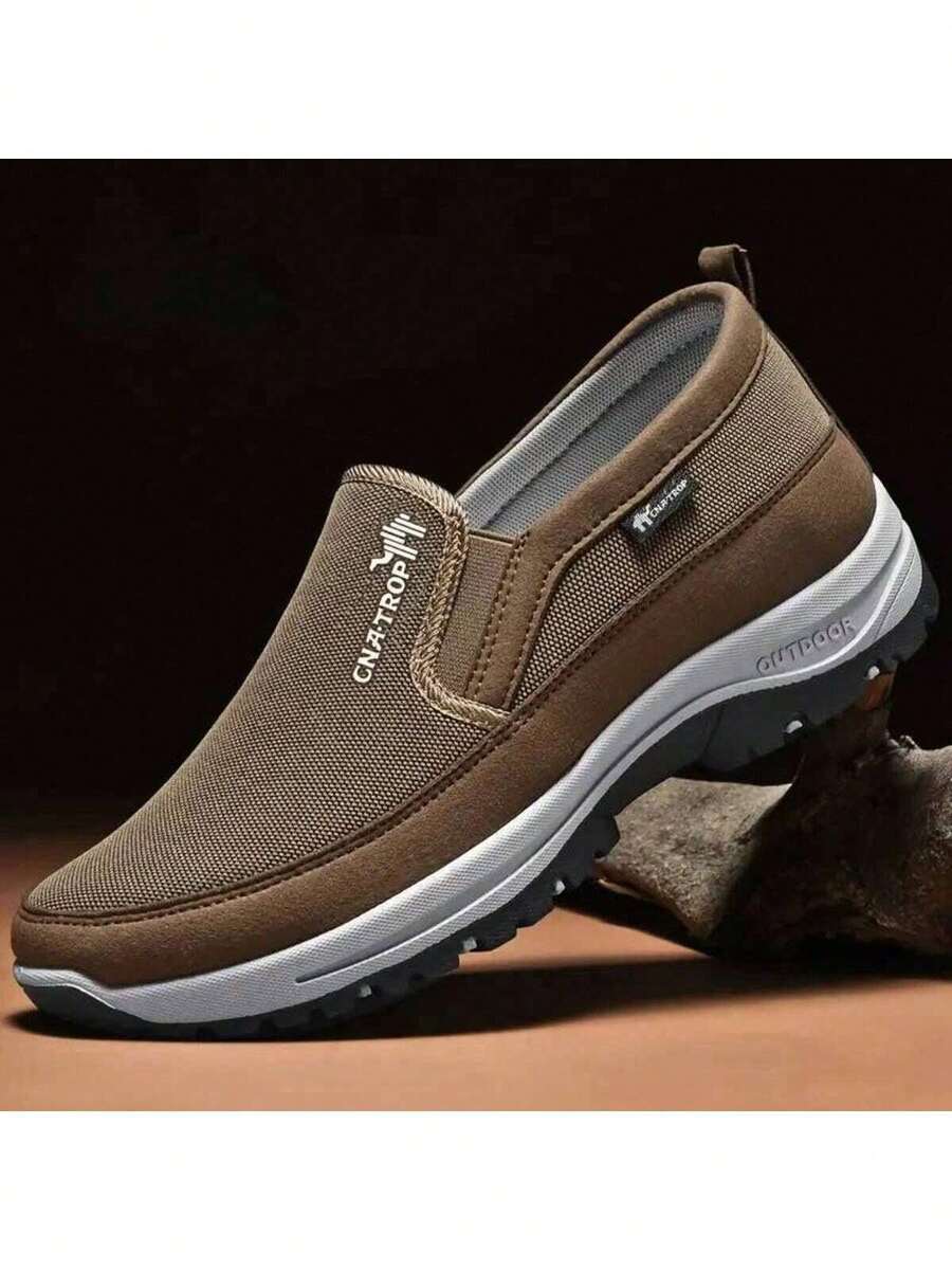 Men's Casual Aquatic Sneakers For Trail Running Waterproof Sole Stitched Elastic Adjustable - Màu be - Xem 1