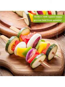 200/100 Unidades Palitos de Bambu Tipo Pá para Churrasco, Palitos Planos e Largos de Madeira Quadrados Espetos de Alimentos para Aperitivos, Palitos de Dente Adequados para Acessórios de Sanduíches, Frutas e Tábuas de Frios de Festa, Natal, Dia das Mães, Formatura