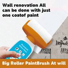 500g/100g Latex Paint Wall Repair, Coverage & Roller Kit Combo, Water-Based Odorless, With Built-In Brush Head, Convenient & Practical, Healthy & , Suitable For Indoor, Nursery, Living Room, Bedroom
