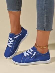 Damen Segeltuch Sneaker in Große Größen, Lässig sportschuhe, bequemer weiter Zehbereich, geeignet für tägliche Lässig und Sport, EU Größe 36-45