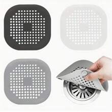 10/5/1pcs Silicone Hair Drain Catcher, Non-Electric Suction Power Hair Filter For Shower, Bath Tub And Kitchen Sink, Square Shape Easy To Clean Hair Collector Back To School
