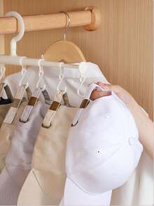 1pc Multi-Functional Adjustable Garment Rack, Wardrobe Organizer For Hats, Ties, Suspenders, Belts, Bras - White - View 5