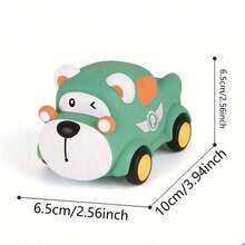 婴儿乙烯塑料可爱卡通动物惯性车可咬耐摔玩具车