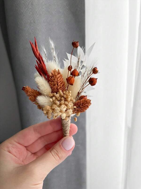 Hot Selling Mini Dried Flower Bouquet 1-12pcsSet, Suitable For Bohemian Wedding, Table Centerpiece Decoration, Dried Small Reeds, Crafting Dried Flowers, Bridesmaid Gift Box For Birthday Cakes, Vase Decoration,Fall Decor,Autumn
