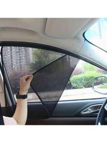 4 Pcs Car Sunshade Magnetic Mesh Net Curtain, Sunshield Sunscreen Shade Fabric, Sun Visor, For Car Protection, Automotive Window Sunshade | Modern Car Accessories | Random Sewing Texture (Color Styles Random) Wall Decor Room Decor Stickers Personalised Stickers