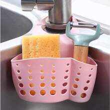 1 Pc Adjustable Kitchen Sink Dish Drying Rack Hanging Bag, Random Color