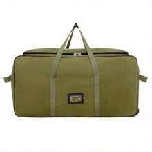 1pc Extra Large Canvas Travel Bag With Wheels, Super Sized Foldable Wheeled Luggage, Giant Airplane Check-In Bag, Oversized Folding Wheeled Moving Tote, Quality Canvas Material, Dual Zipper, Side Handle, Separate ID Pocket - Suitable For Work Trips, Study Abroad, Moving House, Travel, Outdoor Adventure, Camping, Storing Winter Clothes & Bedding