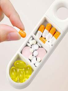 1 Portable Colorful 3 Compartment Medicine Box, Health Container Box Medicine Box, Medicine Box Travel Medicine Box Small Box Easy To Carry - Multicolor - View 8