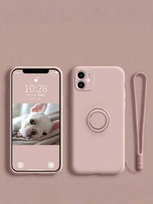 1 件柔软硅胶液体环支架，带硅胶带手机壳，天鹅绒衬里，兼容 16/16PM、A14/A54/S24 防水防震防摔防刮