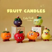 Fruit Scented Candles Accompanied By Gifts Cartoon Cute And Funny Fruit Candles Handmade Scented Candles Scented Soybean Wax Candles Birthday Candle Party Home Decoration Halloween Christmas Anniversaries Wedding Photo Props Home Decoration Gifts Valentine's Day Accompanied By Gifts And Other Occasions