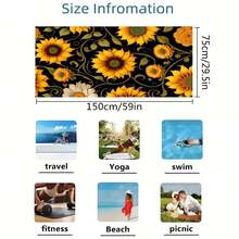 1pc Personalized Minimalist Pattern Beach Towel, Outdoor Camping Picnic Mat, Beach Holiday Shawl, Sports/Yoga Mat, All-Season Air Conditioning Blanket, Swimming Pool Quick Dry Lightweight Rectangular Towel - Yellow - View 4