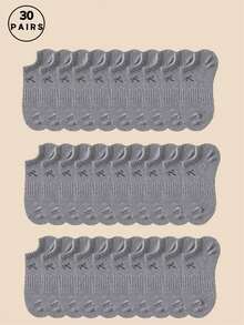 1双随机/20双/30双黑白灰色腰收口春夏蝴蝶结图案袜子可搭配皮鞋、运动鞋、厚底运动鞋、户外运动健身服、日常简约商务通勤旅行装、男生女生必备、校园日常运动装、柔软亲肤、舒适透气、吸汗排汗、防臭、低帮防滑、隐形男女短袜