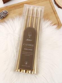 4pcs/Set 12-Inch European Style Electroplated Tapered Candles, Colorful Wedding Candles, Tapered Candles, Long Stem Candles, Suitable For Restaurants, Hotels, Living Rooms, Bedrooms. Romantic Dinner Set And Wedding Decor, Party And Home Decor Candles, Smokeless And Odorless Candle Holders For Home Use, Restaurant Decor, Gifts, Home Decor, Suitable For Graduation Parties, Wedding Season, Birthday Parties And Other Occasions. - Multicolor - View 13