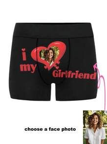 Customize Men's Underwear,Personalized Boxers Briefs With Picture, I Love My Girlfriend Custom Underwear, Briefs With Photo, Gift For Boyfriend, Valentine's Day