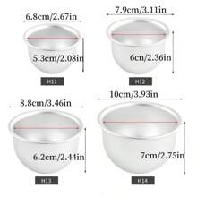 1 Piece Of Semicircular Non Stick Puddings Mold, Aluminum Dome Cake Tray Hemisphere Mousse Mold, Princess Dress Cake Mold, Jelly Mold Semicircular Jelly Mold, Mousse Semicircular Baking Mold Or Chiffon Cake, Cheesecake, Bread|Christmas Cake Mold