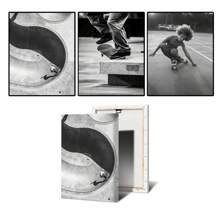 1pc/3PCS Wall Arts Posters Frameless Skateboarding Extreme Sports Posters Prints Black White Photo Canvas Painting Wall Art Pictures Room Decor Skateboard Lover Gift Vintage