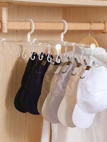 1pc Multi-Functional Adjustable Garment Rack, Wardrobe Organizer For Hats, Ties, Suspenders, Belts, Bras - White - View 2