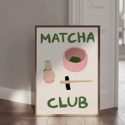 1 tấm áp phích tối giản về Câu lạc bộ Matcha, áp phích trang trí, tranh nghệ thuật treo tường nhà bếp đẹp mắt, quà tặng cho người yêu thích Matcha, áp phích có thể in, không khung.
