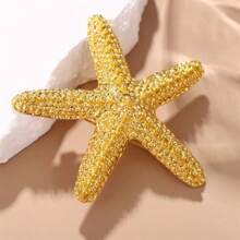 1 pieza Broche de estrella de mar de aleación minimalista de moda, accesorio de vestir para uso diario