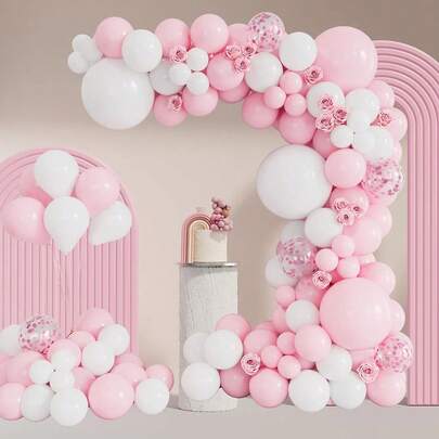 101Pcs Macaron Pink White Latex Balloons Garland Arch Kit For Birthday Wedding Party Background Decoration Supplies