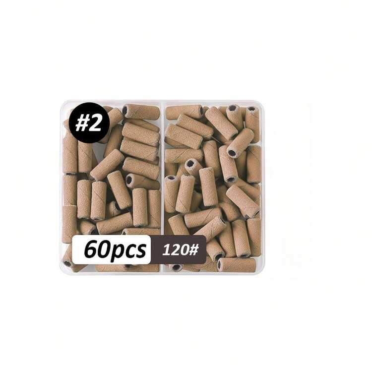 60 piezas Juego de brocas para taladro de uñas y bandas de lijado, incluye brocas para taladro de uñas, bandas de lijado pequeñas, papel de lija de 180 granos, adecuado para uñas acrílicas, de gel y naturales, accesorios de arte de uñas - Multicolor - Añade 7