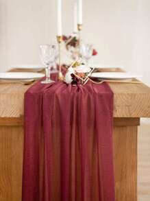 1pc Multicolor Chiffon Table Cloth, Wedding Table Decor, Transparent Extra Long Chiffon Table Cloth With Silver Glitter, Boho Style Table Cloth, Soft Gauze Tablecloth Suitable For Wedding Party, Baby Shower, Bridal Shower, Valentine's Day, Easter, Thanksgiving, Christmas, New Year, Tea Party, Anniversary, Holiday And Other Special Occasions