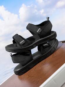 1 双男士防滑耐用户外凉鞋，透气时尚驾车鞋，夏季沙滩鞋 - 黑色 - 查看 6