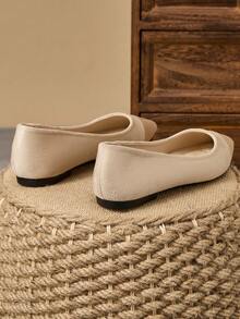 WHDXY Women's Flat Solid Color Pointed Toe Loafers, Comfortable Casual Office Work Shoes, Season-Round - Apricot - View 6