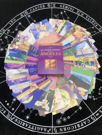 Spanish 44-Card Deck, Daily Guidance Oracle, Angelic Wisdom, Card Game, Spiritual Guidance, Boxed Set, Card Paper Material