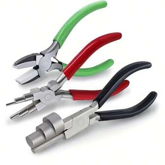 Set de 3/1 pieza de alicates planos precisos 2D para hacer joyería, incluye alicates de punta plana y alicates para encintar cable