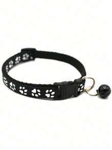 Colliers de clochettes colorés et mignons pour chats et chiens, colliers de chat réglables avec clochettes, colliers amusants et de bandes dessinées à motif de patte, fournitures pour chat collier de patte d'animal de compagnie, patch de collier de chien à motif de patte, collier à clochette, collier de chat avec boucle, accessoires de voyage essentiels