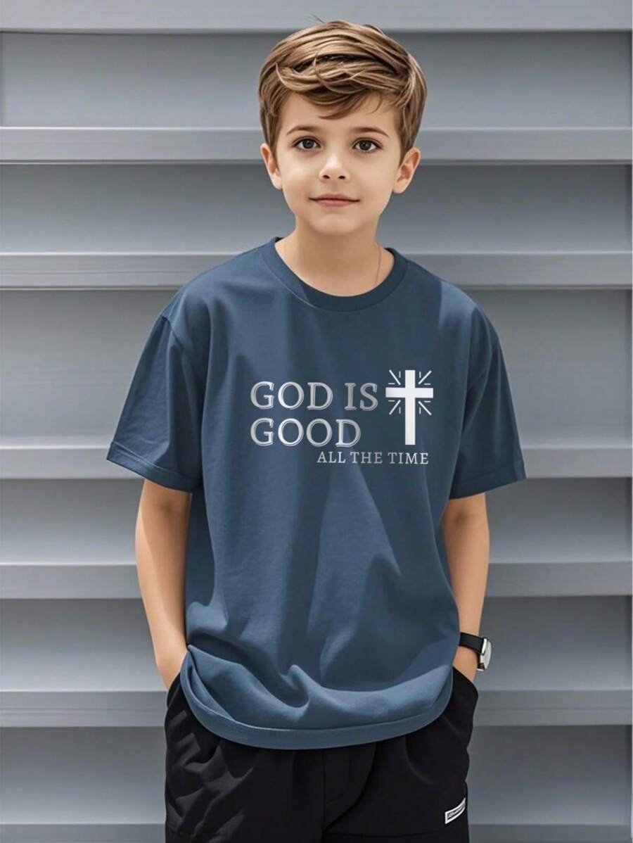 A Casual Printed Round Neck Pullover Short Sleeved T-Shirt For Boys And Young Children In Summer - Cool And Colorful Street T-Shirts Bring Joy And Happiness To Every Child! Graphic Tees Kids Clothes Boys