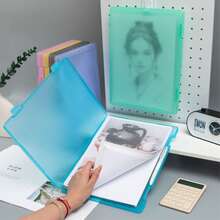 A4 File Folder Organizer Box, Stationery Storage Box For Office Documents, Exams, Can Also Be Used As Writing Pad - Multicolor - View 4