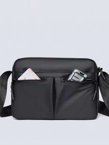 Men's Casual Lightweight One Shoulder Backpack, New Multi-Pocket Large Capacity Commuter Backpack - Black - View 4