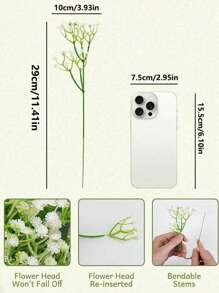 180pcs/160pcs/10pcs/20pcs/36pcs/60pcs/80pcs/120pcs Artificial Baby's Breath Flower Bouquet - Plastic Baby's Breath Flower Bouquet With Stems - Fake Baby's Breath Flower Arrangement And Bouquet DIY - Artificial Gypsophila For Wedding, Engagement, Christmas, Halloween