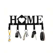 Key Holder Hooks Organizer Hanger Rack Wall Mounted With Screws And Anchors Love/Home Wall Metal Decor For Entryway Front Door Kitchen Hallway Garage Mudroom Office
