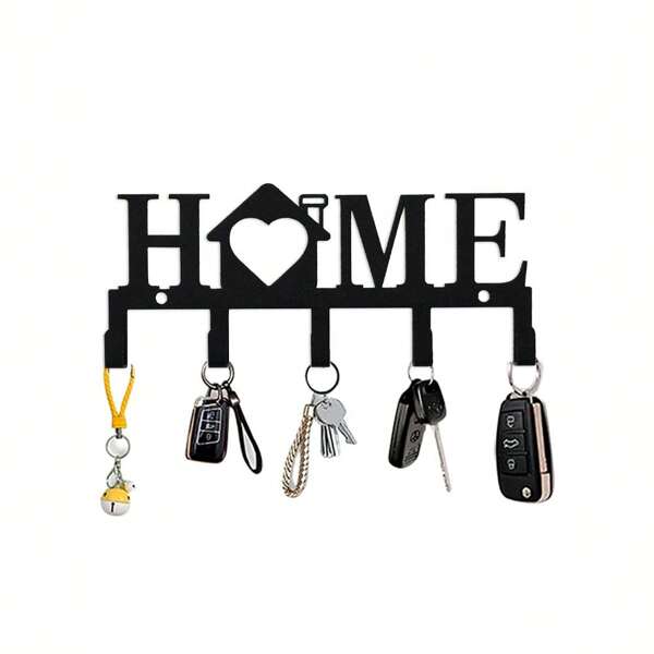 Key Holder Hooks Organizer Hanger Rack Wall Mounted With Screws And Anchors Love/Home Wall Metal Decor For Entryway Front Door Kitchen Hallway Garage Mudroom Office