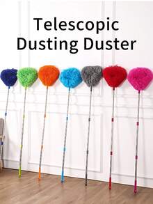 1 件装吊扇清洁掸可重复使用超细纤维吊扇叶片清洁器可拆卸掸子带延长杆用于清洁墙壁书架家具门窗顶部家居室内室外及难以触及的空间