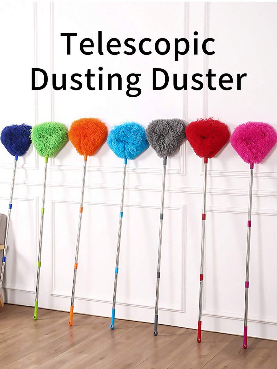 1 件装吊扇清洁掸可重复使用超细纤维吊扇叶片清洁器可拆卸掸子带延长杆用于清洁墙壁书架家具门窗顶部家居室内室外及难以触及的空间