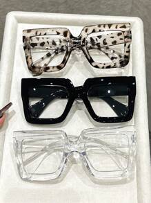 Shades Basics Modern Simple Style Square Plastic 4pcs Women Anti-Blue Light Glasses Fashion Eyeglasses,For Back To School Reading Watch Tv Appointment Outfits Street-Photography Accessories Suitable For All Face Shapes