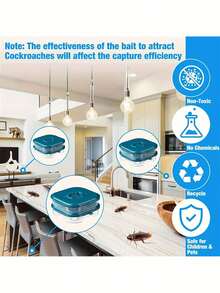 1 pieza Caja reutilizable para atrapar cucarachas en el hogar, sin cebo, trampa para cucarachas, capturador de insectos, trampa para cucarachas en la cocina y el jardín, herramienta de control de plagas de verano, adecuada para la cocina, el dormitorio y el baño - Multicolor - Ver 5