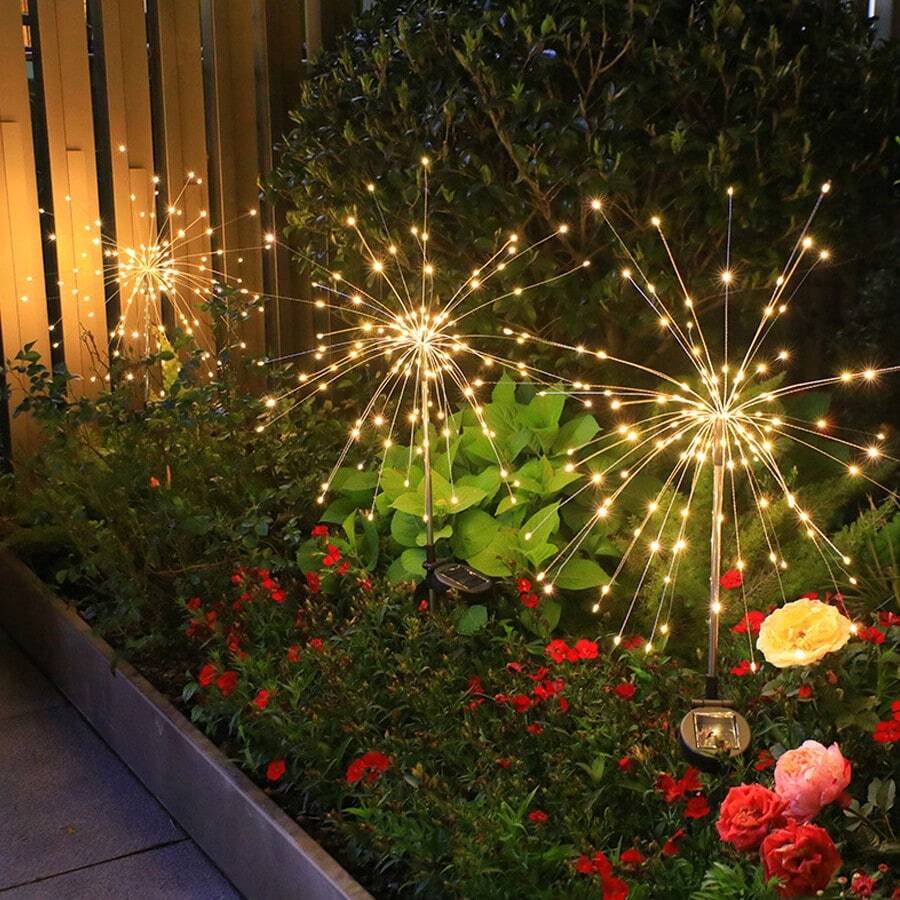 Solar Powered Outdoor Waterproof Decorative Lights, Atmosphere Lighting Fireworks Lights - Fireworks Lights - View 1